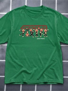 Gildan Paul Frank Green Graphic Tee with Julius Monkeys
